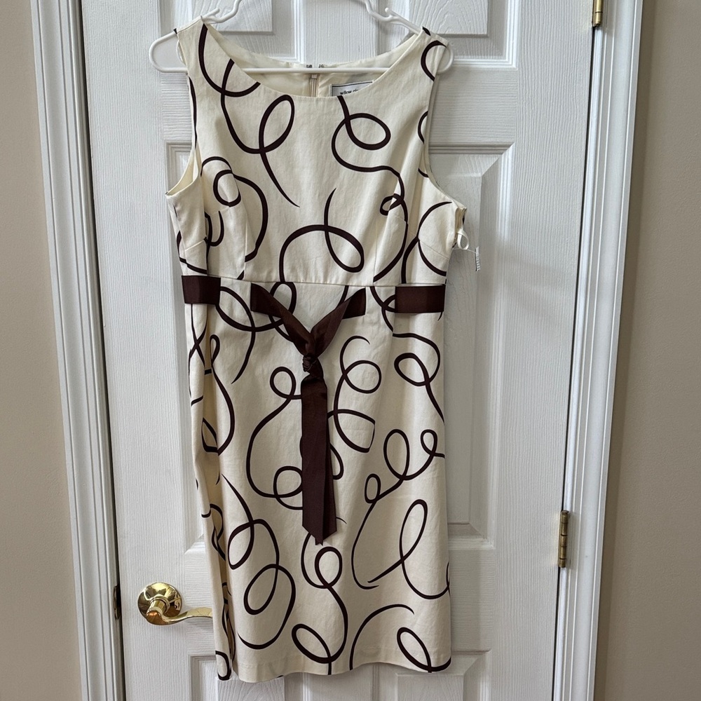 Willow Glenn Sleeveless Cream and Brown Dress
